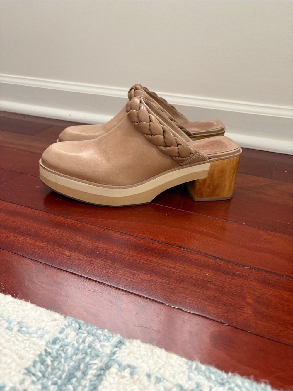 Bernardo Saffia Braided Leather Clogs 10